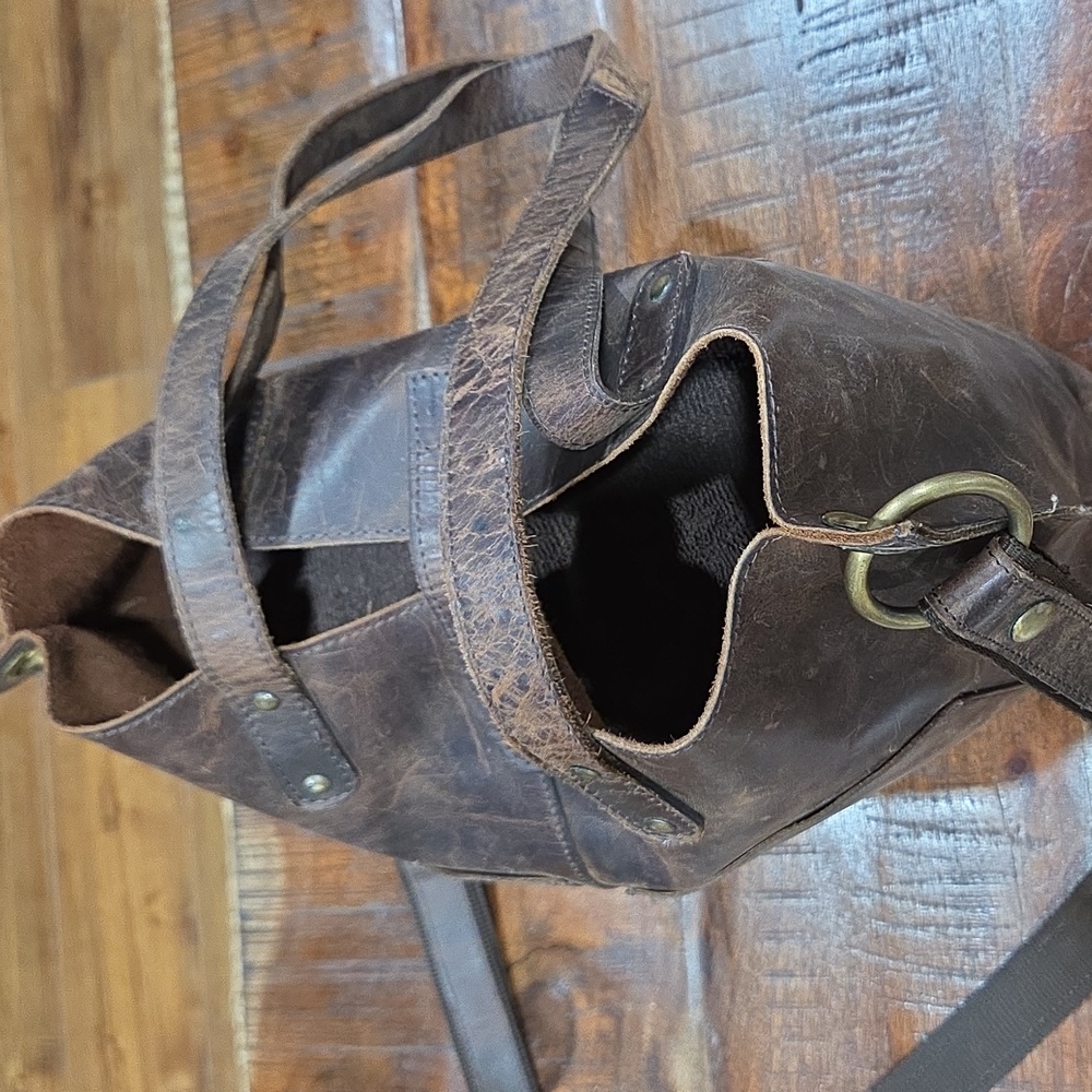 Vintage Genuine Brown Leather Men's Bag - Picture 5 of 14